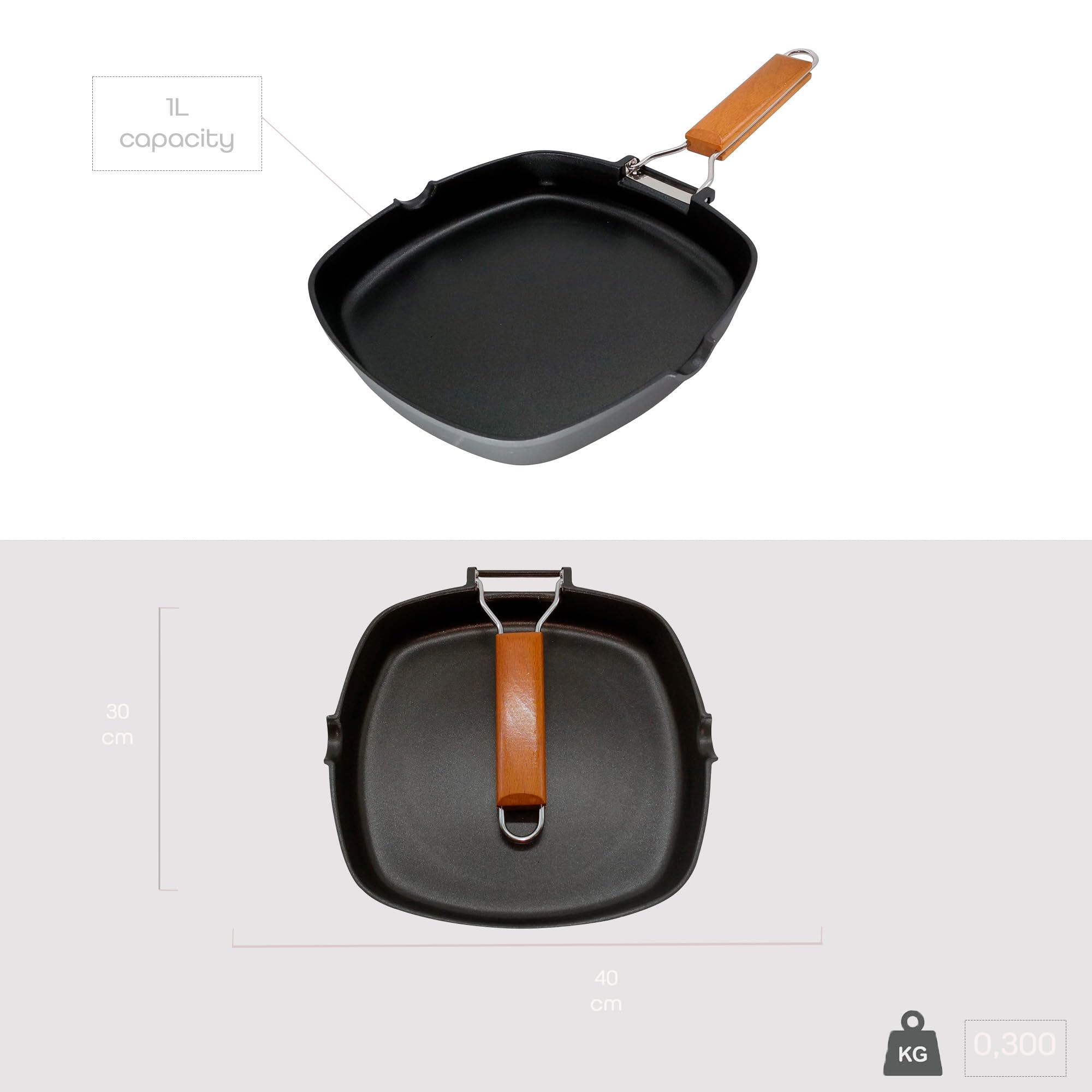 Poêl à Grillr 28x28cm, Induction, Antiadhésiv, Font d'Aluminium Sans PFOA Wcookcochf au millur prix