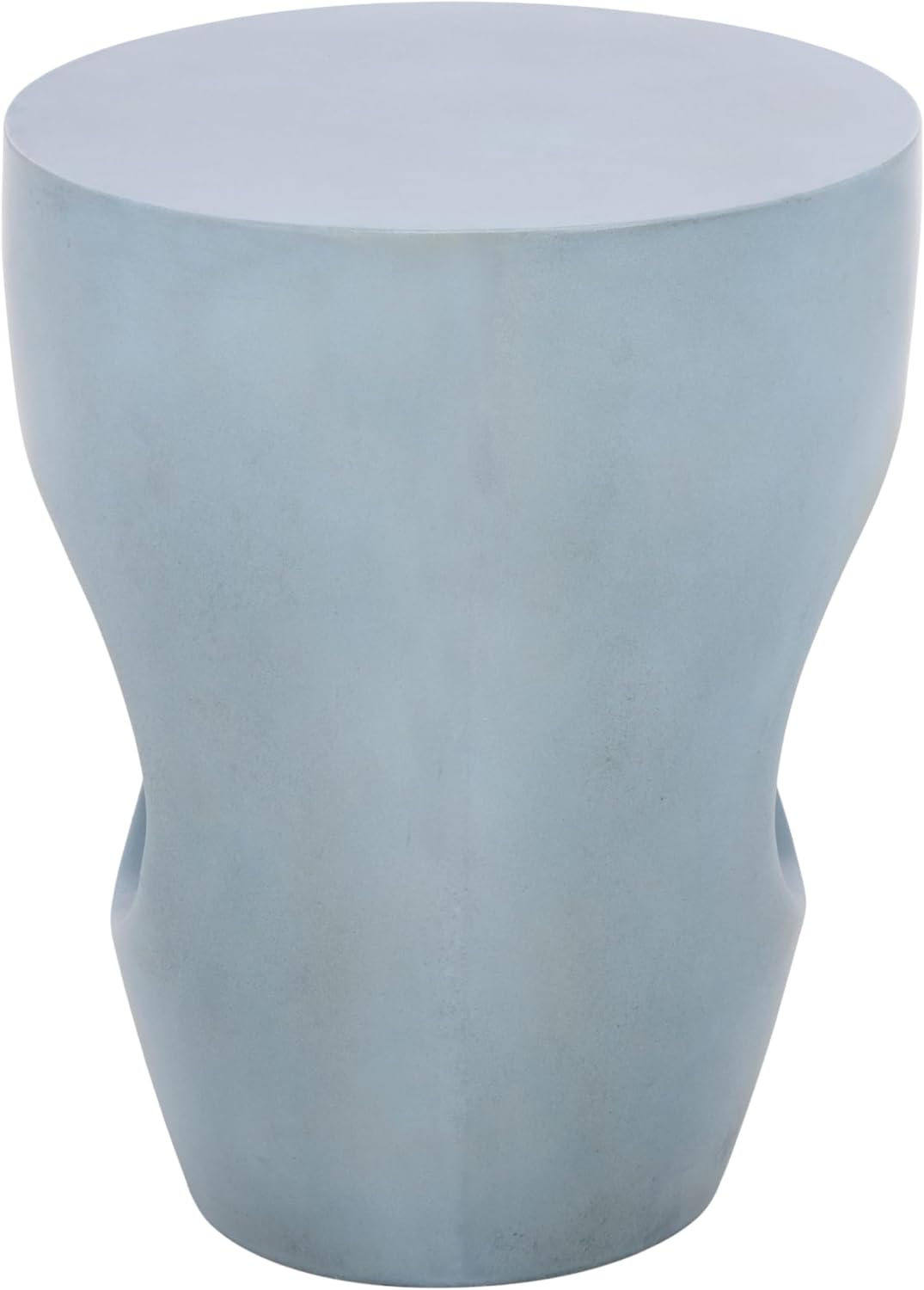 SAFAVIEH Outdoor - Aishi Accent Stool - Modern Design - Powder Blue Concrete - Weather Resistant - Ideal for Patio, Deck, Backyard, 14" W x 14" D x 17.7" H (VNN1007D)