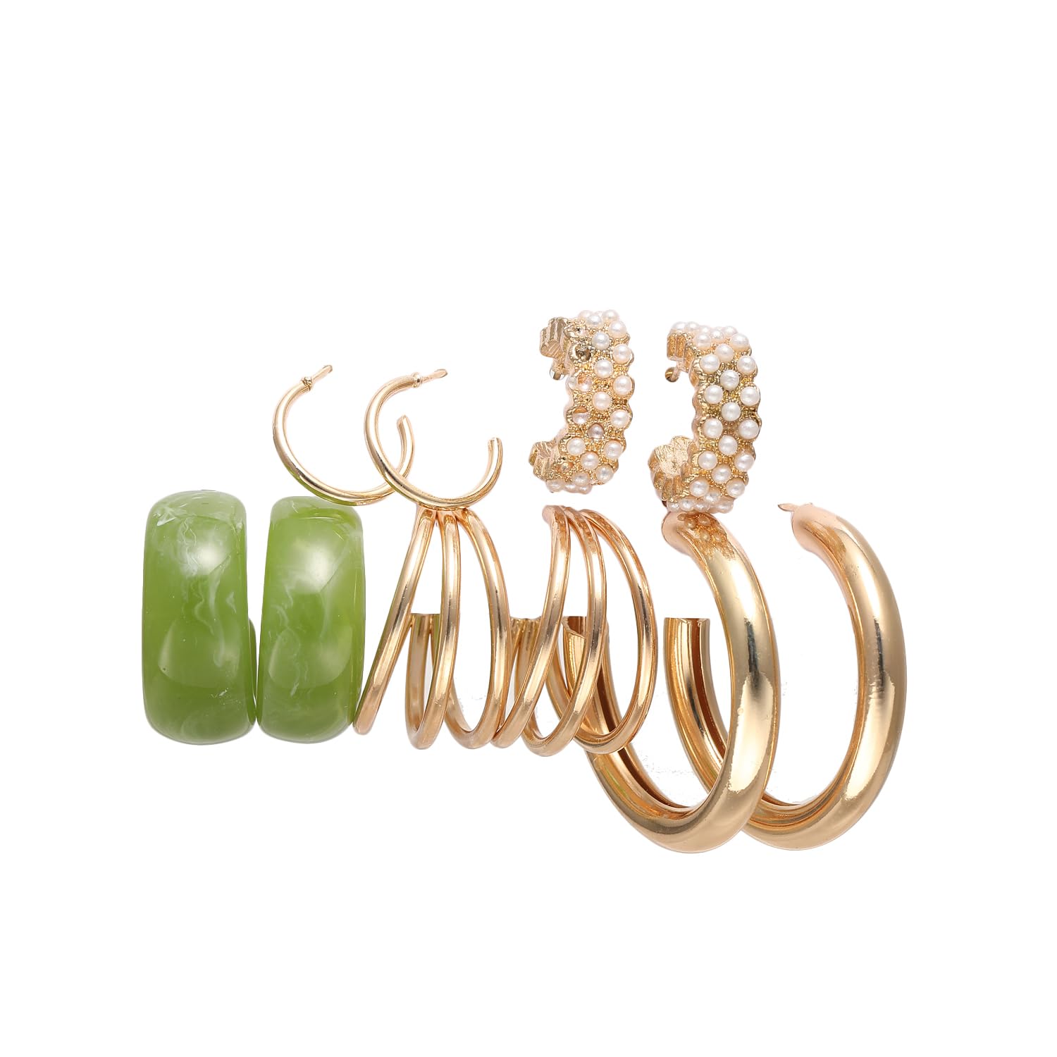 Shining Diva Fashion 5 Pairs Combo Set Latest Stylish Hoop Stud Earrings for Women and Girls (15627er) (B0CMKXQCJW) Amazon Price History, Amazon Price Tracker