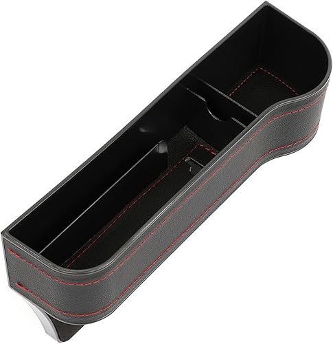 SCITOO Organizador de espacio para asiento de automóvil, bolsillo lateral de la consola del asiento delantero con portavasos, organizador de asiento