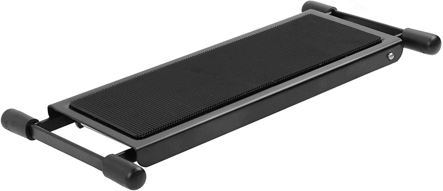 K&M Stands 14670 Guitar Footrest Provides Six Easily Adjusted Height Positions, Heavy-Duty Legs Made of Steel for Added Stability End Caps and Large Non-Slip Rubber Pad Black (Single pack)