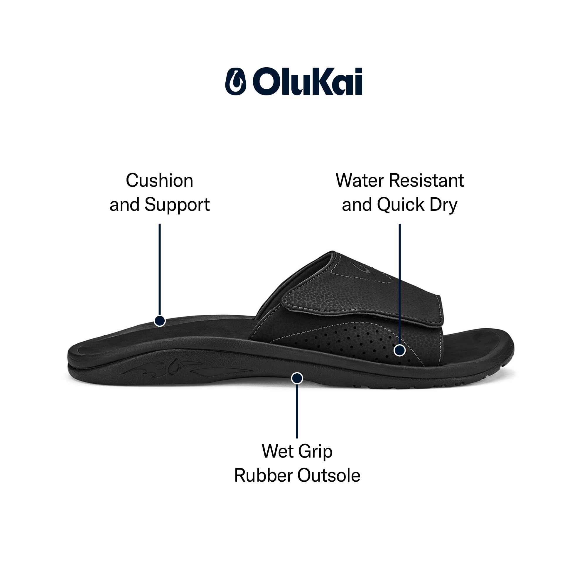 OluKai Nalu Slide Mens Versatile Sandals Adjustable Straps | Water-Friendly Lightweight & Durable All-Day Comfort & Support product thumbnail 6