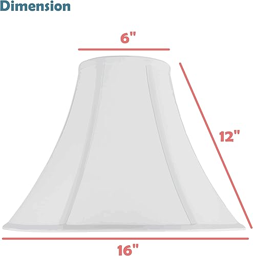 Miniatura 3 de Aspen Creative 30019B - Pantalla de lámpara de araña con forma de campana de transición, color blanco hueso, 16 pulgadas de ancho (6 x 16 x 12