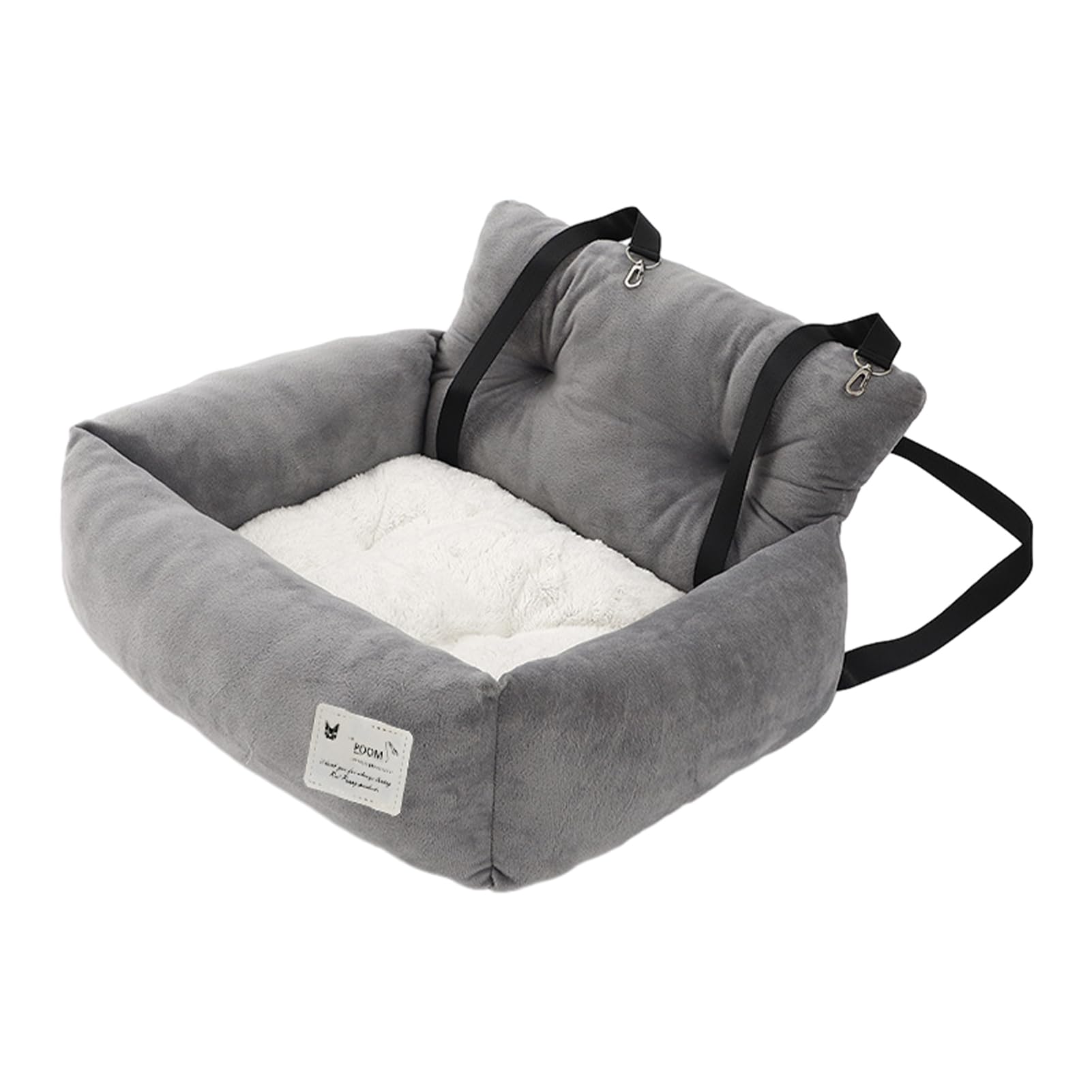 Asiento de coche para perros, cómodo y ultrasuave con asa, cama de coche para perros de doble uso para coche y hogar, asiento de coche de seguridad para perros, cuna de viaje para pequeños y Cenmoo