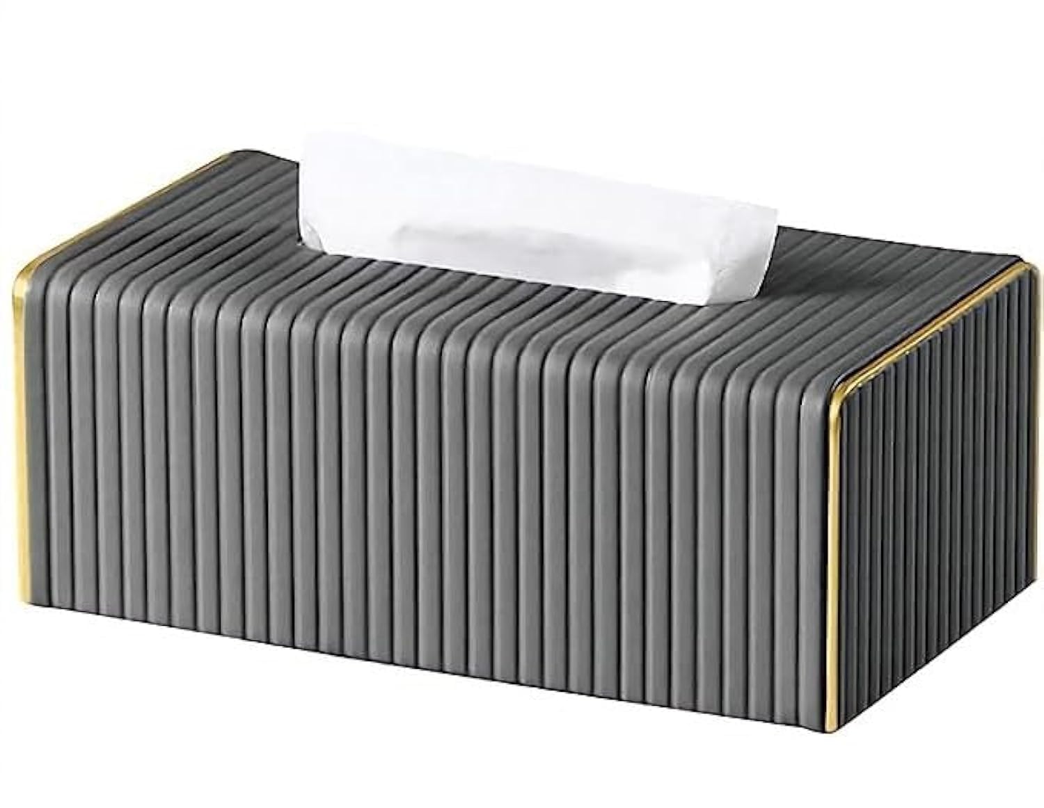 Aukomer Tissue Box Cover Leather Tissue Holder - Premium Tissue Box Holder - Decorative Tissue Holder for Table â€“Luxurious Tissue Box for Bedroom Bathroom Kitchen Office Hotel Car, 25 x 14 x 10cm