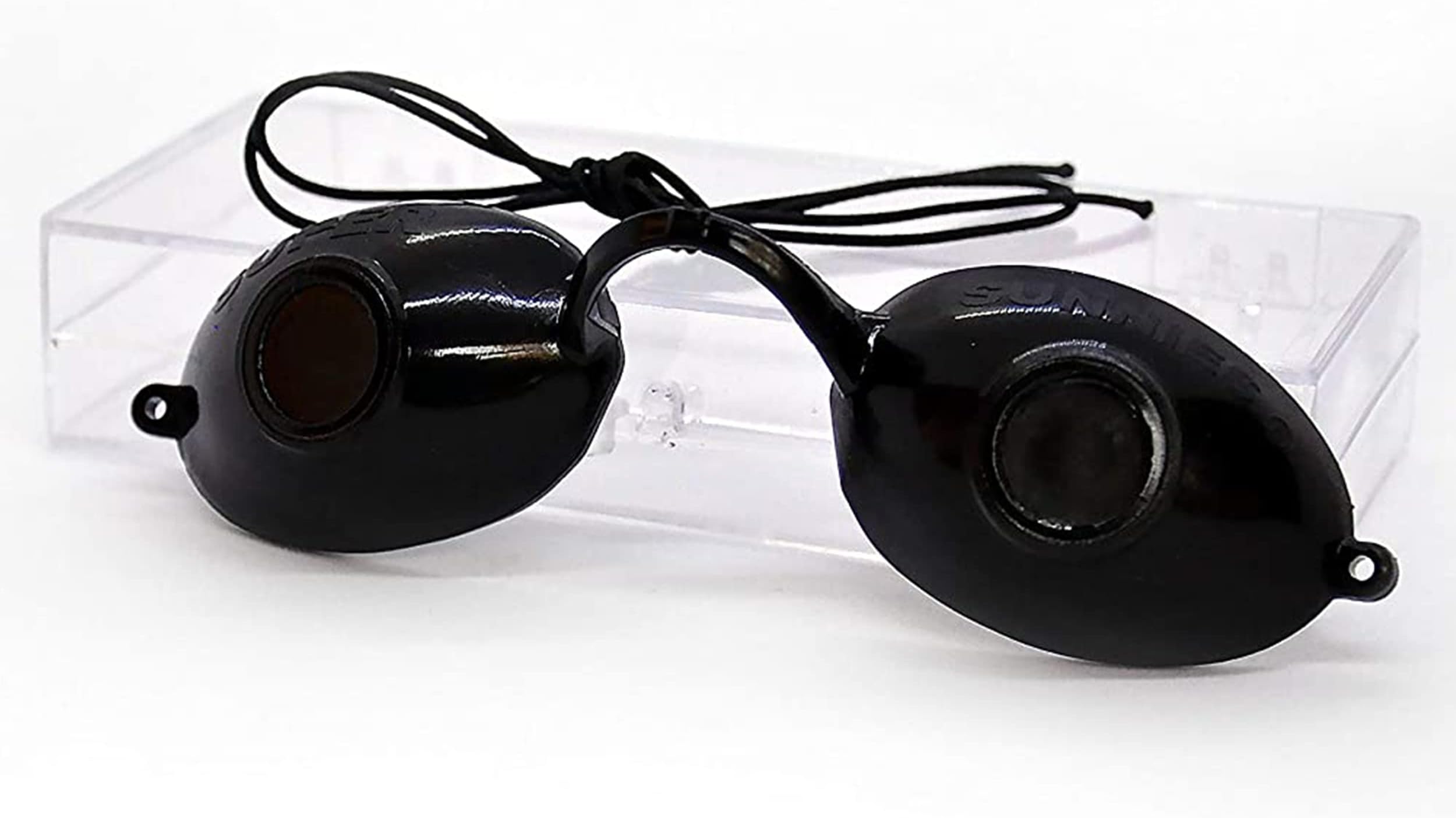 UV Eye Protection, FDA Compliant Eyeshields, Tanning Bed Goggles, Red Light Theraphy Glasses with Clear Case