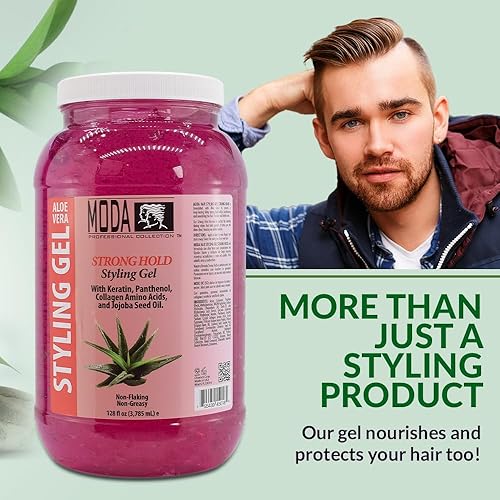 Miniatura 5 de MODA - Gel para el cabello Strong Hold Styling - Nutre y repara con glicerina, queratina, pantenol, colágeno y vitamina E - Máxima sujeción, larga