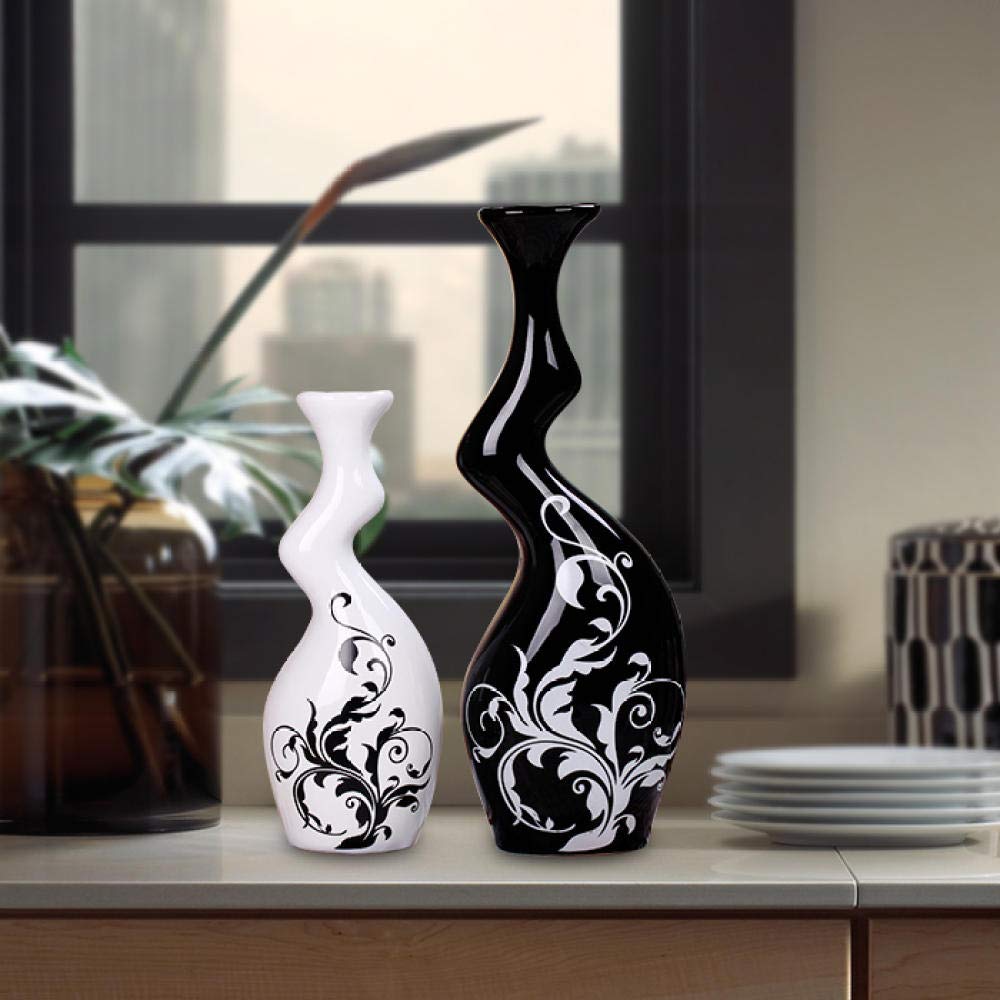 Statuetka figurka rzeźba do domu ozdoba biuro półka na książki Deco ceramiczny wazon nowy dom dekoracja nowoczesna dekoracja domu abstrakcyjny wazon czarno-biały wazon