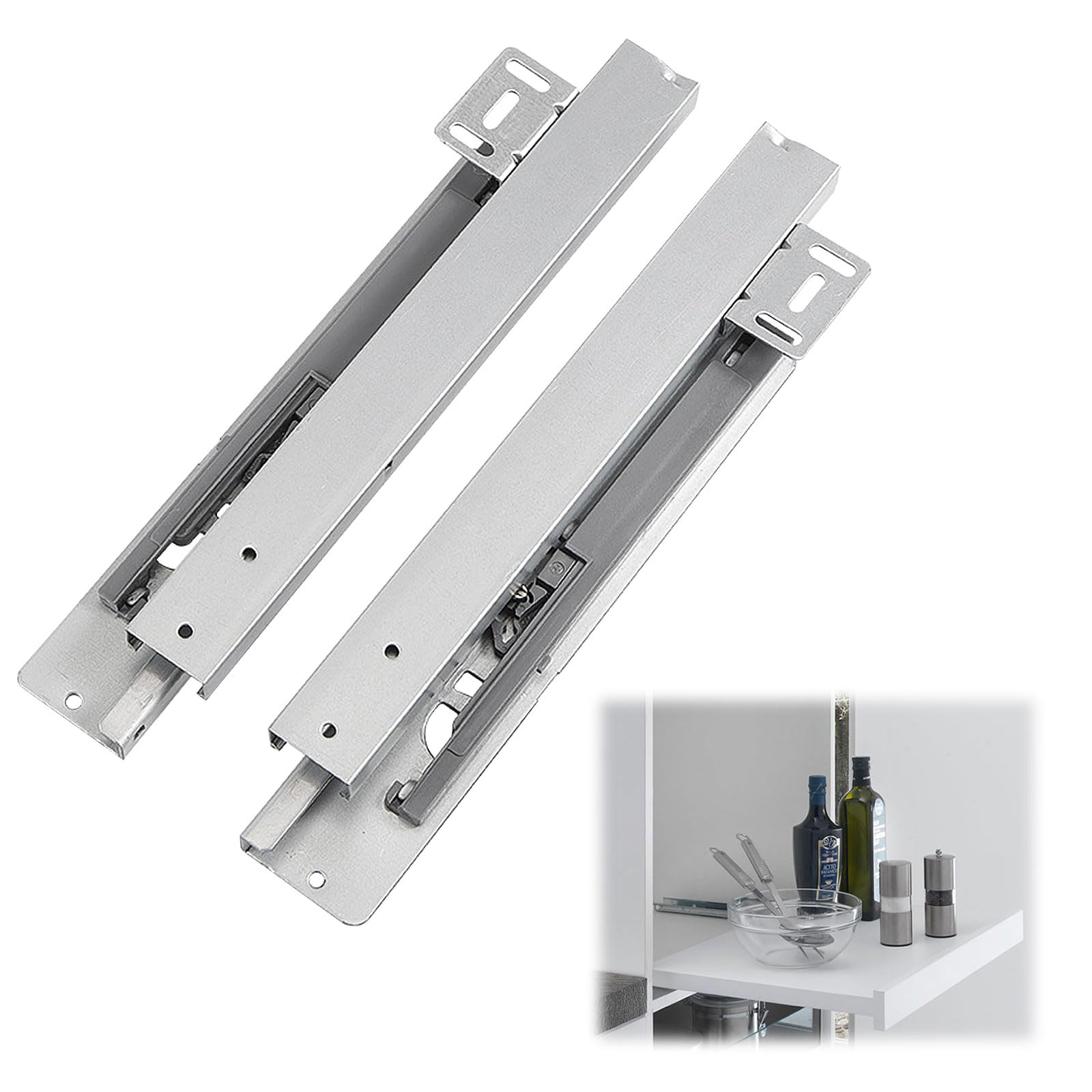 Guide per cassetti per carichi pesanti, montaggio a pavimento, 1 paio 400 mm