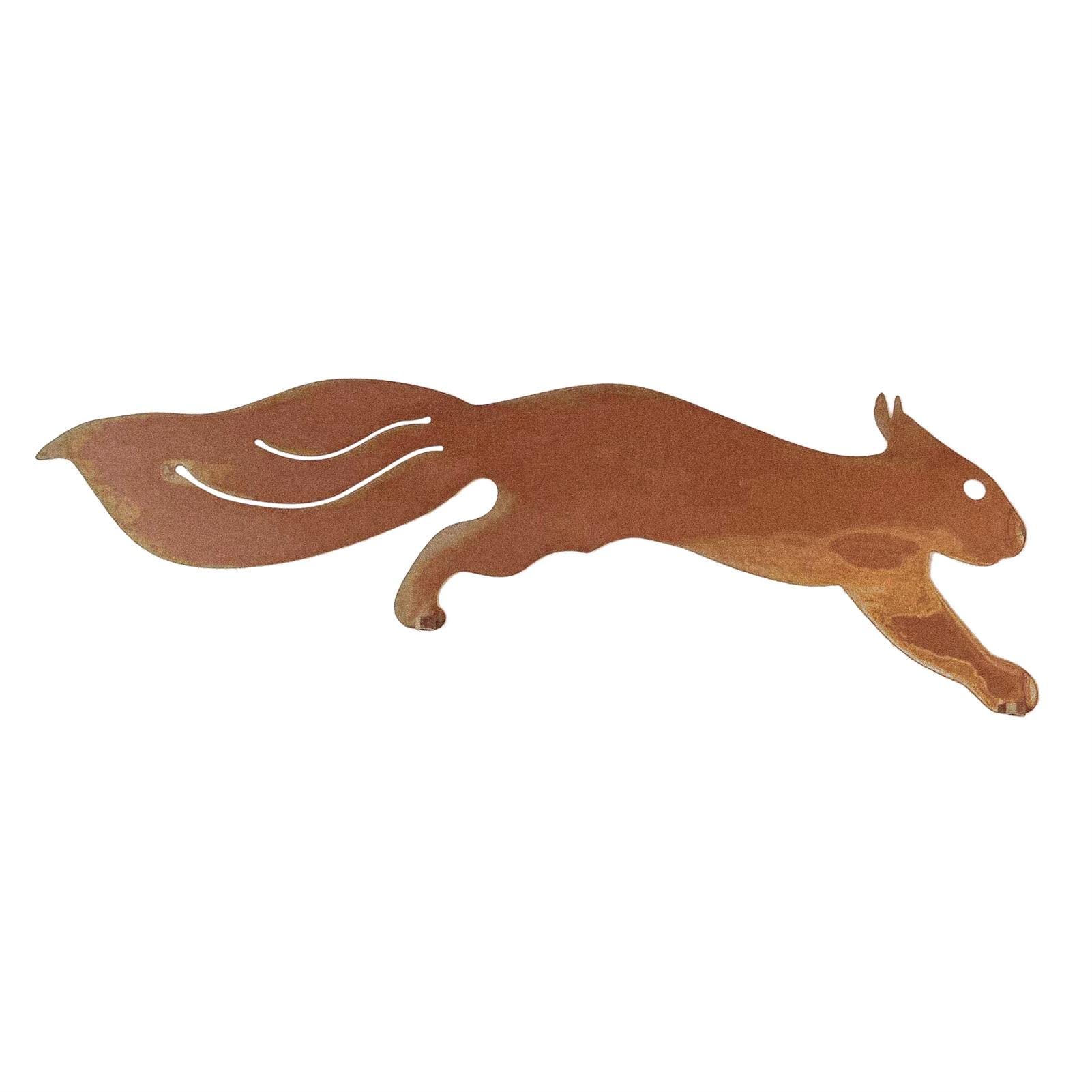 Yatihugy Metal Squirrel Yard Art, Rustic Steel Silhouette Sculpture for Tree, Home Garden Outdoor Decor