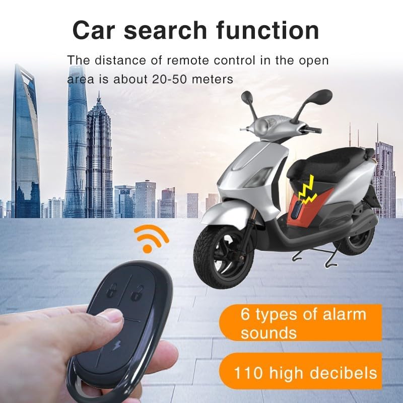 Findme - Allarme wireless per bicicletta, con telecomando e sensore di vibrazione forte da 120 dB, IPX5, resistente alle intemperie, antifurto, per moto elettriche e scooter