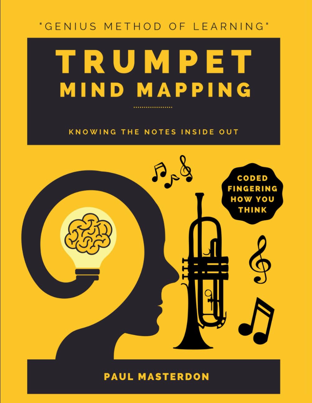 Trumpet Mind Mapping - A Mnemonically Color-Coded Cornet & Trumpet Fingering Chart Book: With Unique Player's Eye View (Trumpet Mnemonics - Fast Track Your Playing the Easy Way)