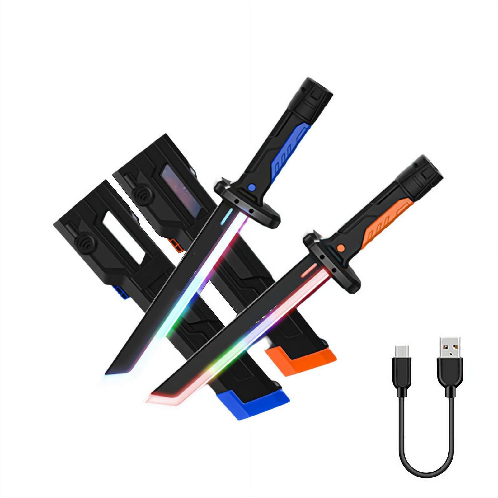 Light Up Sword, Spark Blade Sword, Glowing Type-c Rechargeable Fog