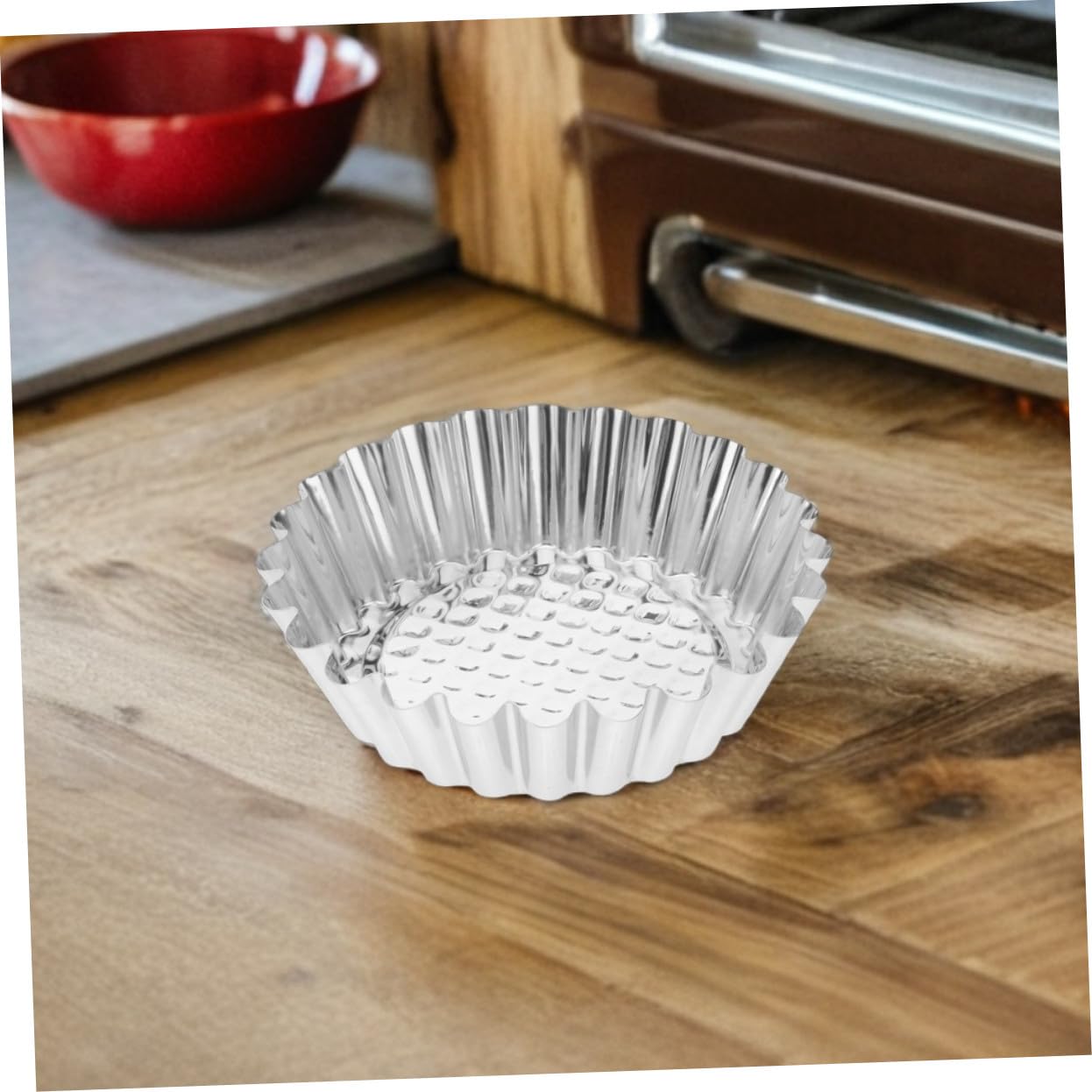 Hemobllo Molde para Tarta de Huevo 30 Piezas de Acero Inoxidable Plata | Borde Redondo y Forma de Flor, Antiadherente, Limpieza Sencilla, para Hornear en Reuniones Familiares