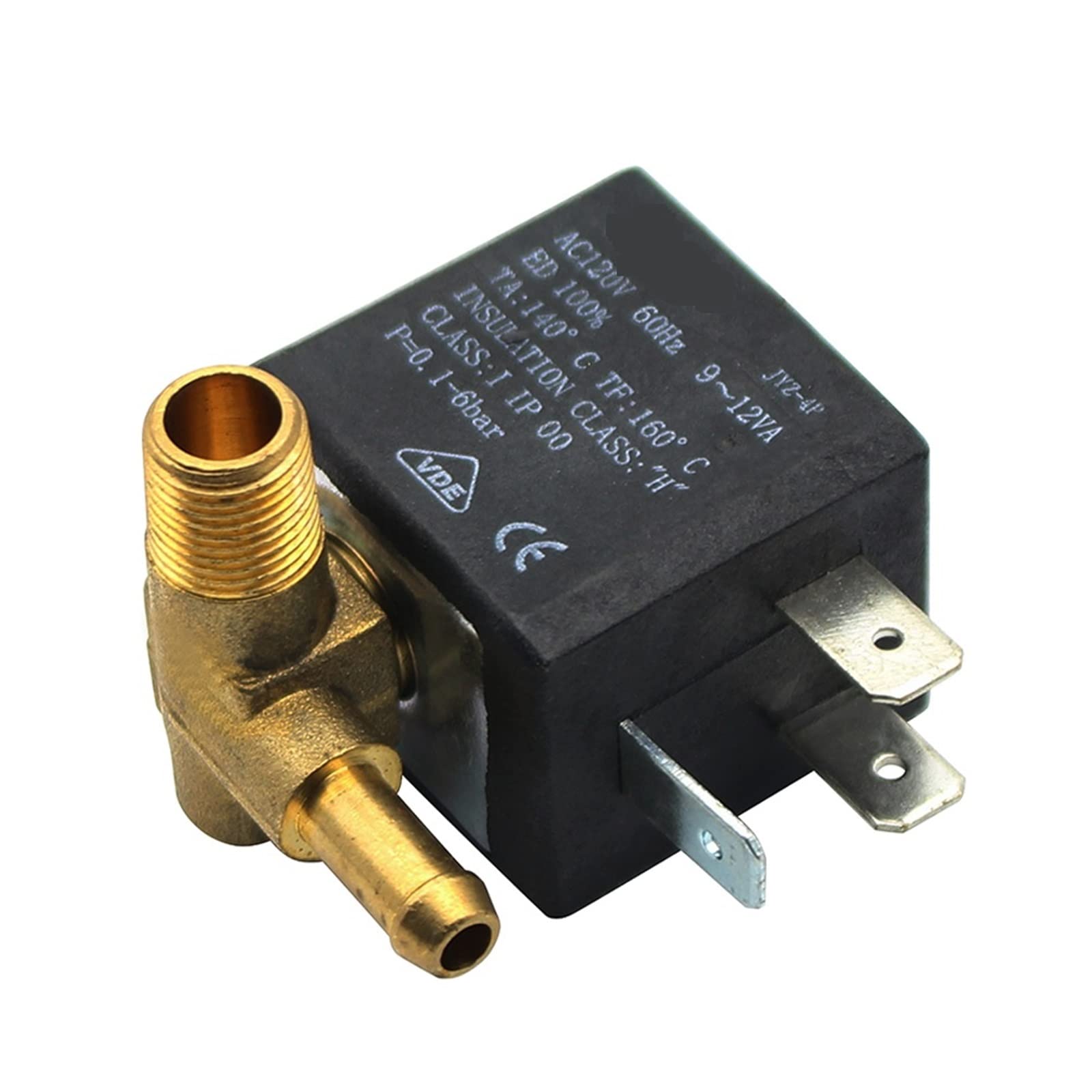 HDPHCRIUN JYZ-4P 3mm 2/2 Way AC 120V 230V G1/8' Brass Steam Air Water Coil Solenoid Valve 1Pcs(AC 230V)