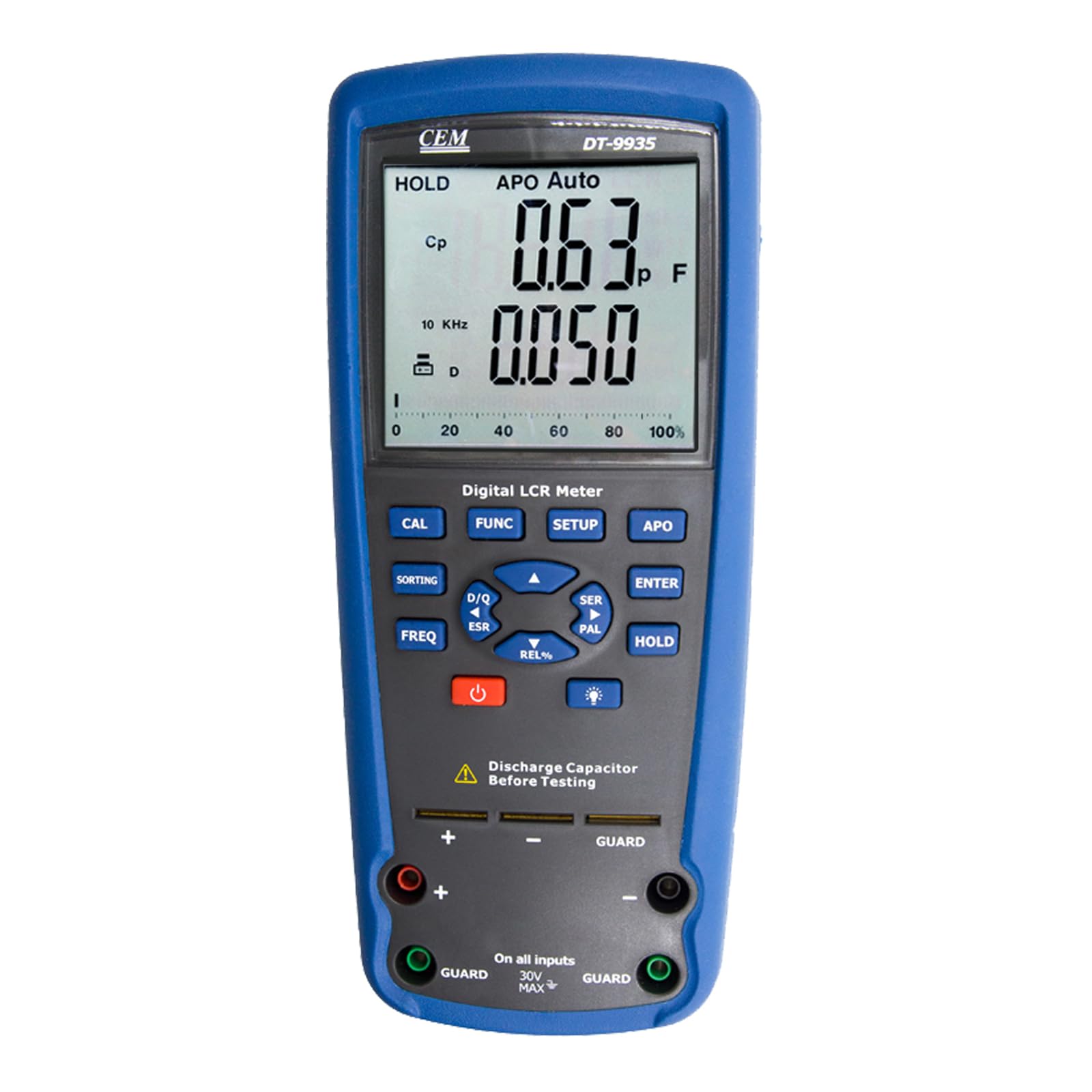 CEM 9935 Hochpräzises LCR/ESR-Messgerät, 100 Hz – 100 kHz, Industrielles Tragbares Digitales LCR-Messgerät