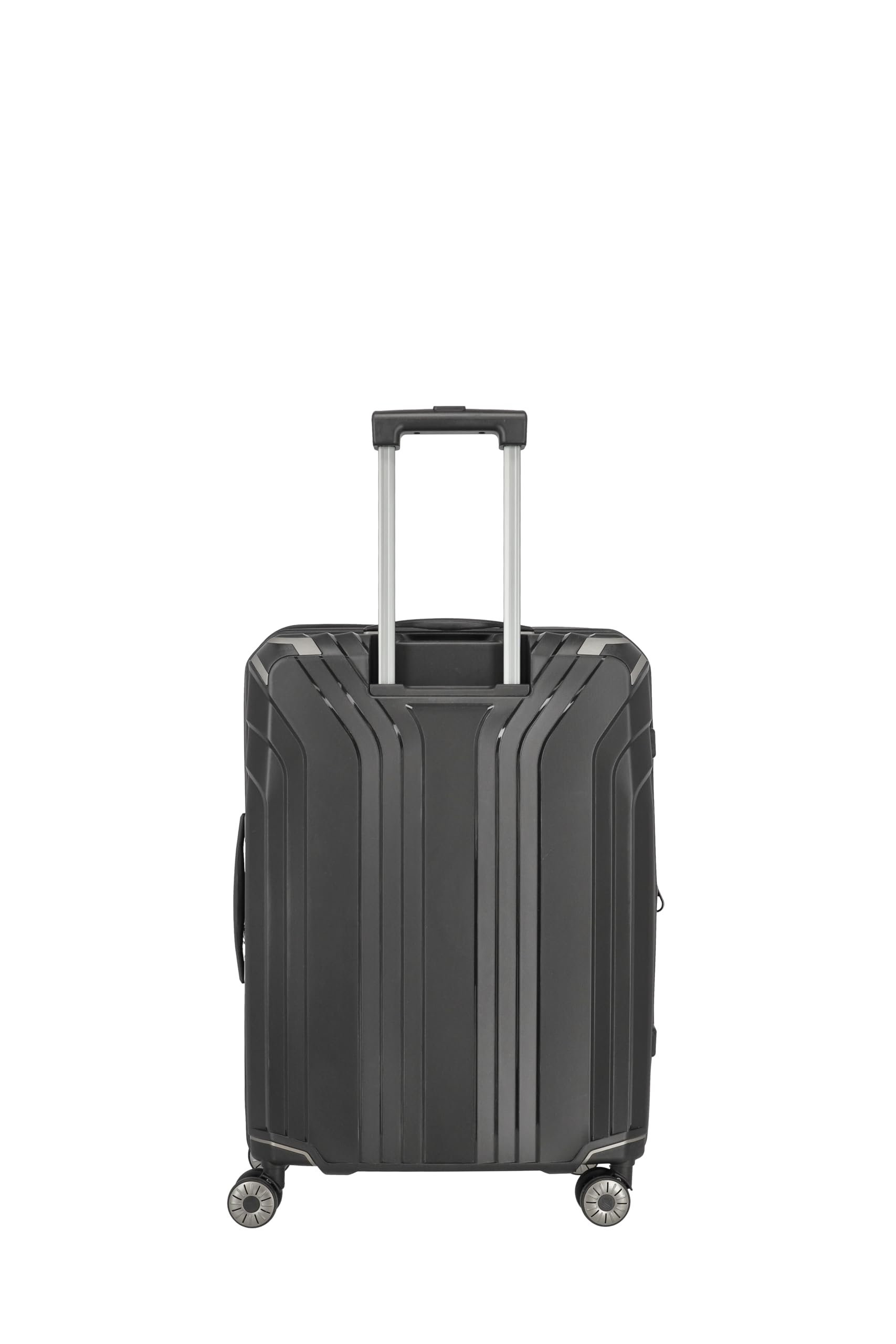 Travelite 4-Rad Hartschalen Koffer mittel mit recyceltem Innenfutter, Gepäck Serie ELVAA: Stylischer Trolley mit Dehnfalte, Schutzecken + TSA Schloss, 66 cm, 72-77 Liter