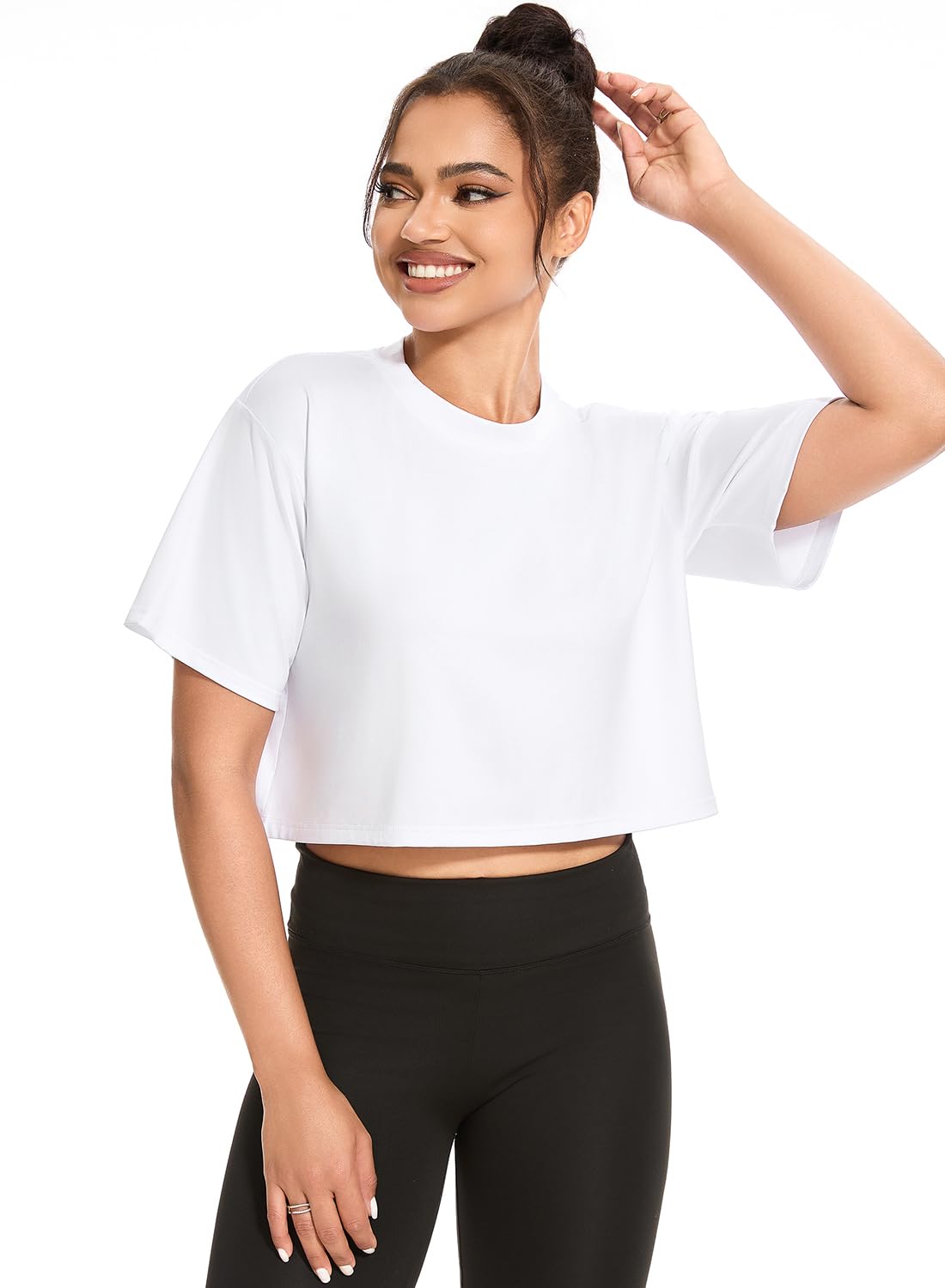 Ullnoy Lot de 3 hauts courts d'entraînement athlétiques pour femme - Coupe sèche - Coupe sèche - T-shirt de sport décontracté à manches courtes
