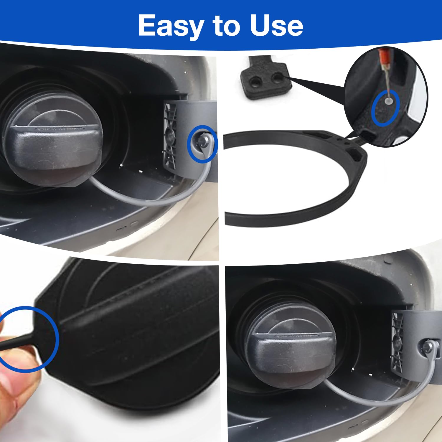 Generic Fuel Cap Retaining Strap Tether Cord Fuel Cap Tether, Premium,Car Replacement Accessory For A3 A5 Convenient Installation, Curved