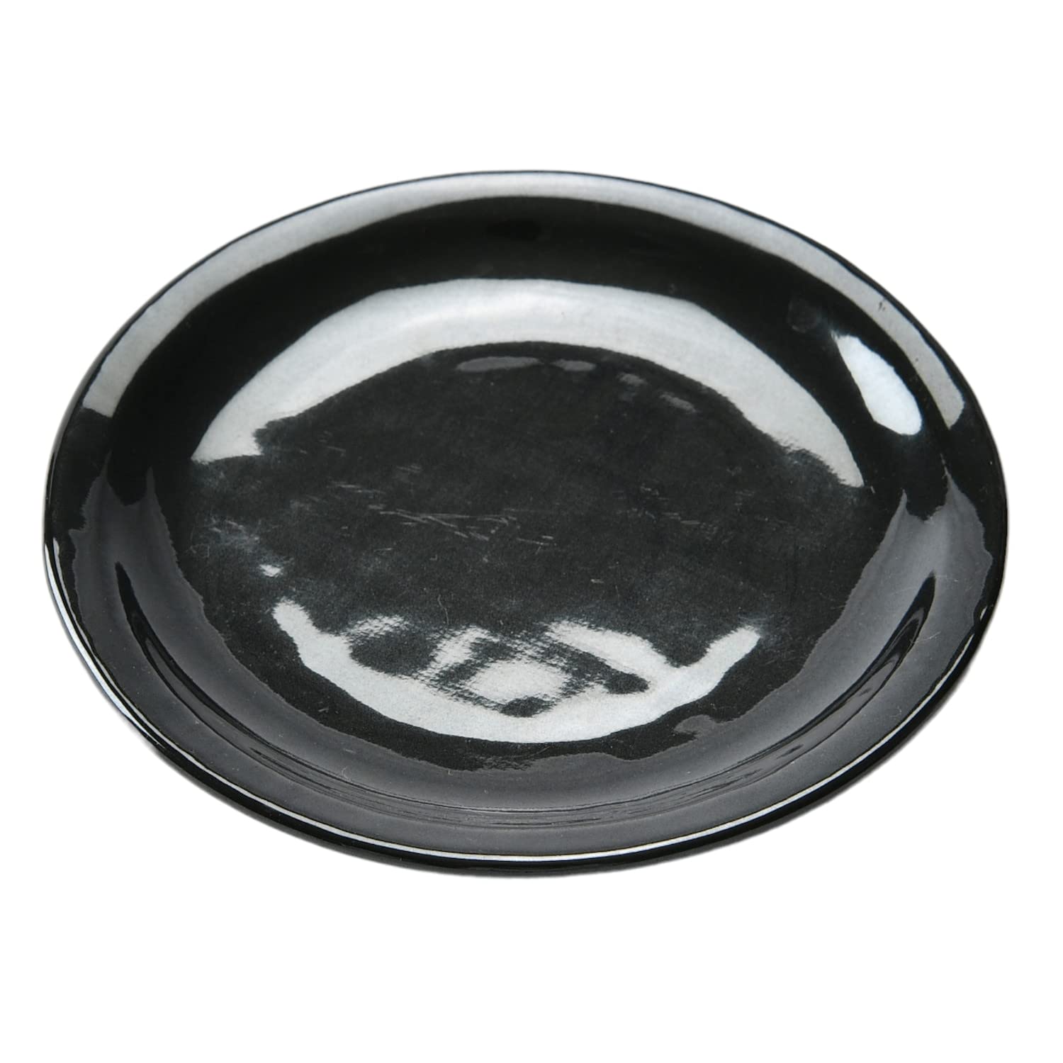 Black 4.5 Round Plate with Rim [5.3 x 0.7 inches (135 x 17 mm)] | Medium Plate for Western Dinnerware