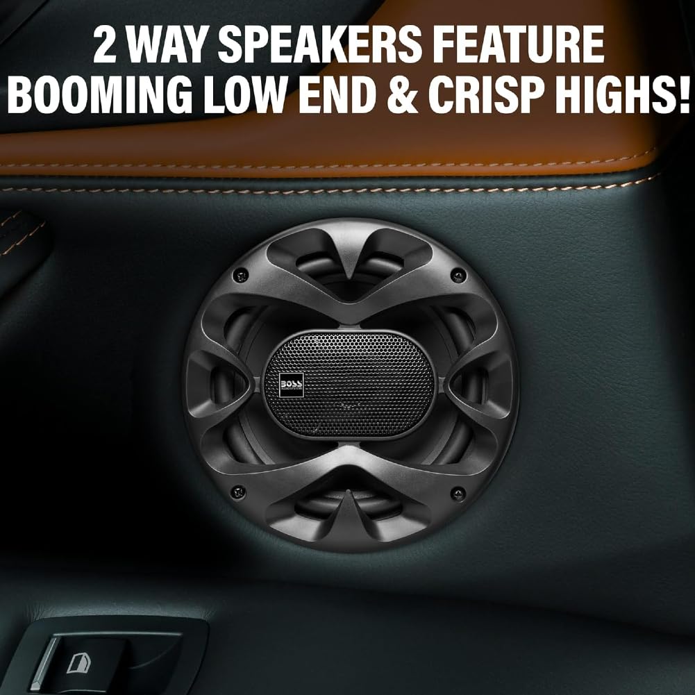 2 Audio Systems CH6520B Enceintes coaxiales 2 Voies, 16,5 cm 6,5", 125 Watts rms 250 Watts Max, impédance 4 ohms, Suspension Gomme, pour Voiture, Noir, la Paire