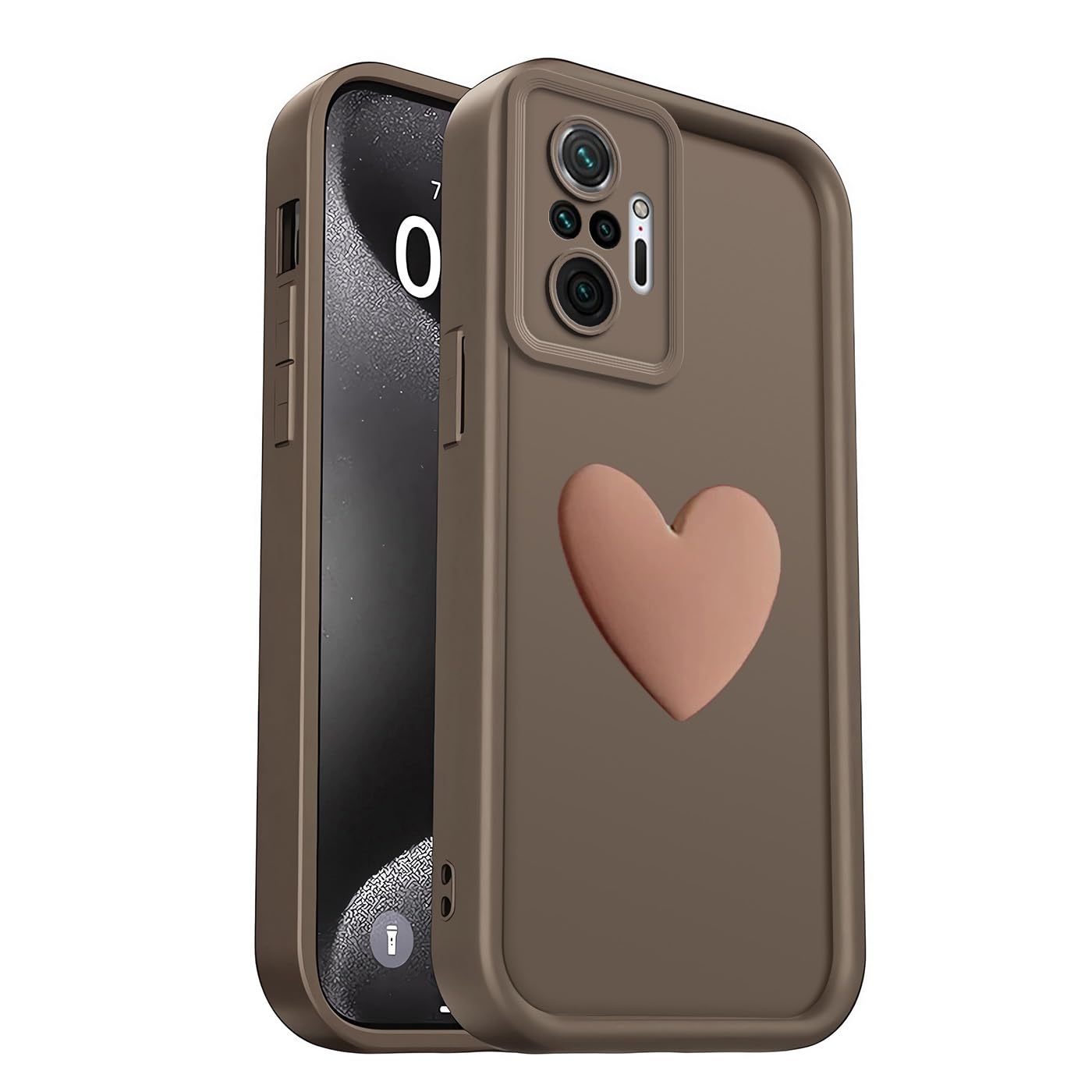 PanXCase Cover per Xiaomi Redmi Note 10 Pro 4G - Custodia Silicone Sottile Elegant Disegni Morbida Leggera, Protezione Fotocamera Antiurto Antigraffio Case (Brown,Flowers