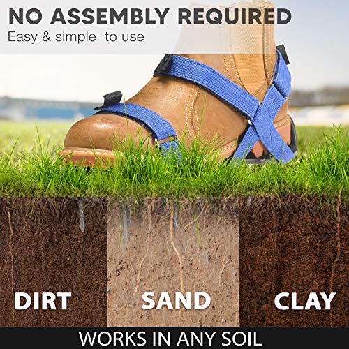 EnvyGreen Lawn Aerator Shoes – Ready-to-Use, Pre-Assembled – One-Size-Fits-All Gardening Shoes – Lawn Core Aerator with X-Strap – Lawn Aerator Spike Shoes for Lawn, Yard, and Roots – Premium Tools