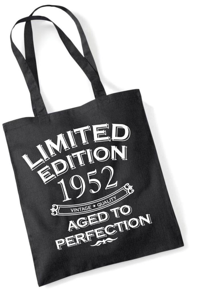 Birthday Gift Present Tote Shopping Cotton Fun Bag Limited Edition Aged To Perfection Year 1952