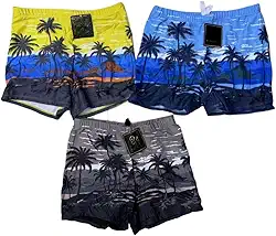 Sunga Boxer Masculina Estampa Cor Sólida Moda Praia Secagem Rápida Confortável para Piscina e Ma