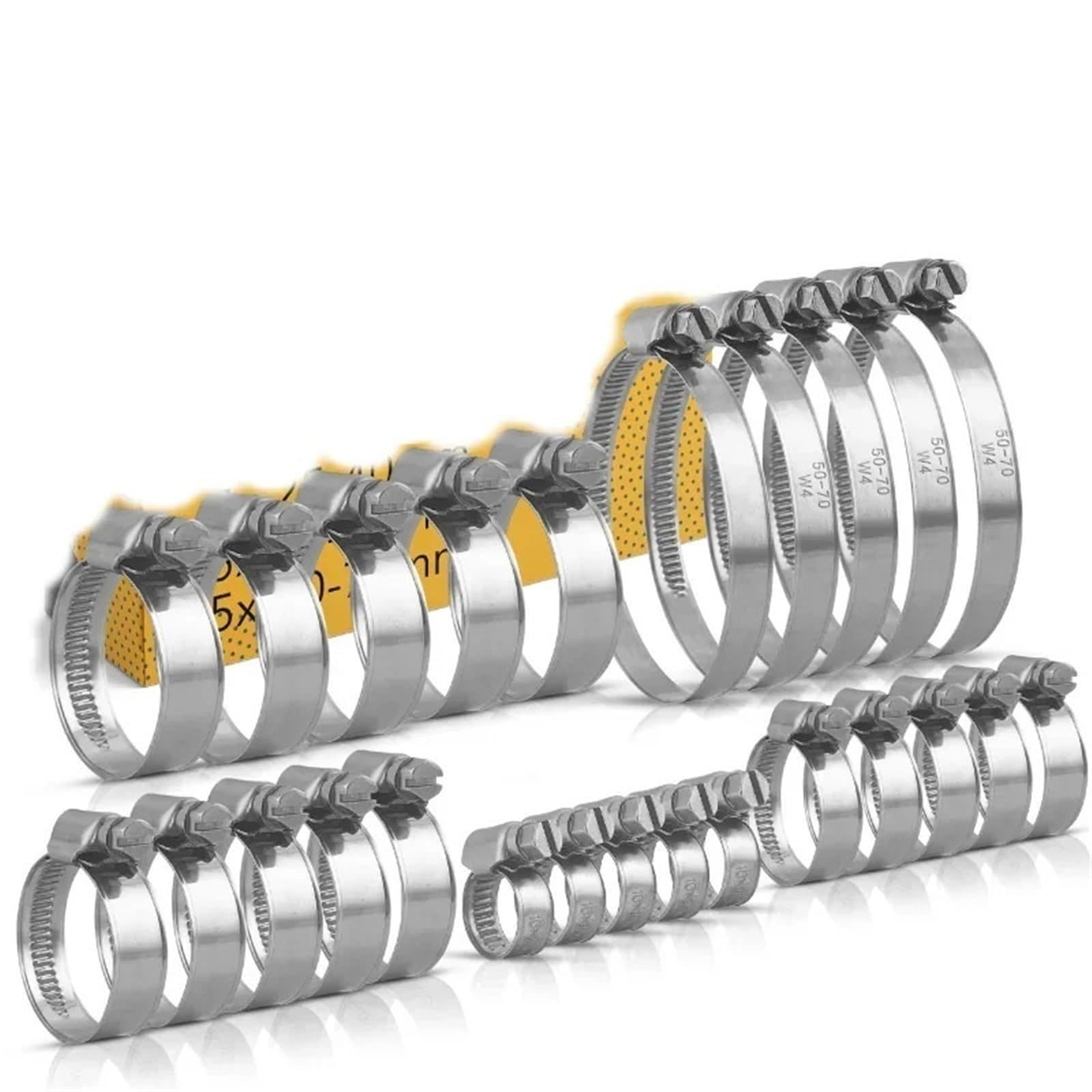 Hose Clamps Stainless Steel 25pcs Stainless Steel Hose Pipe Clamps 16mm-70mm Cross German Hose Clamp Clips