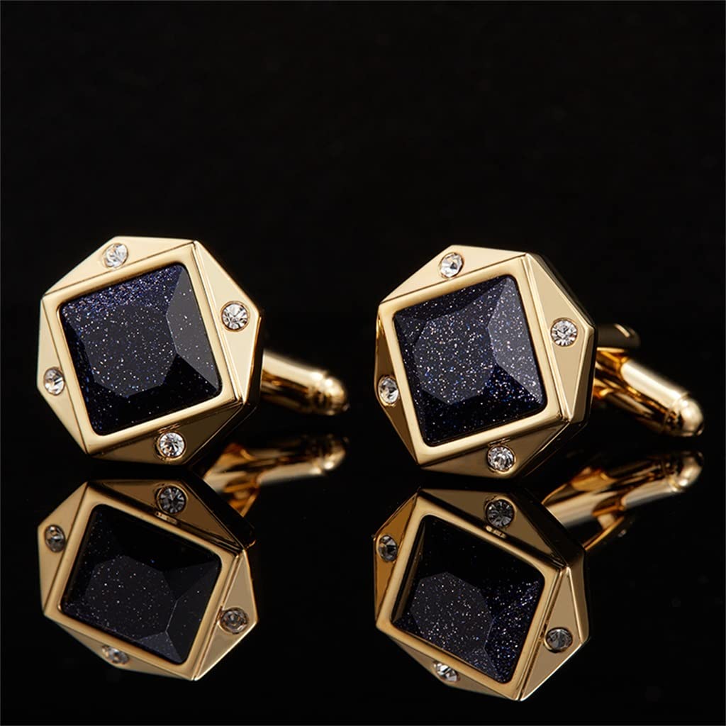 4 Stück Herren Krawattennadel Manschettenknöpfe Set Hemdknopf Manschettennägel Manschettennägel Geschäft Krawattennadel Geschenke (Color : A, Size : Approximately 1.7 * 1.7cm)