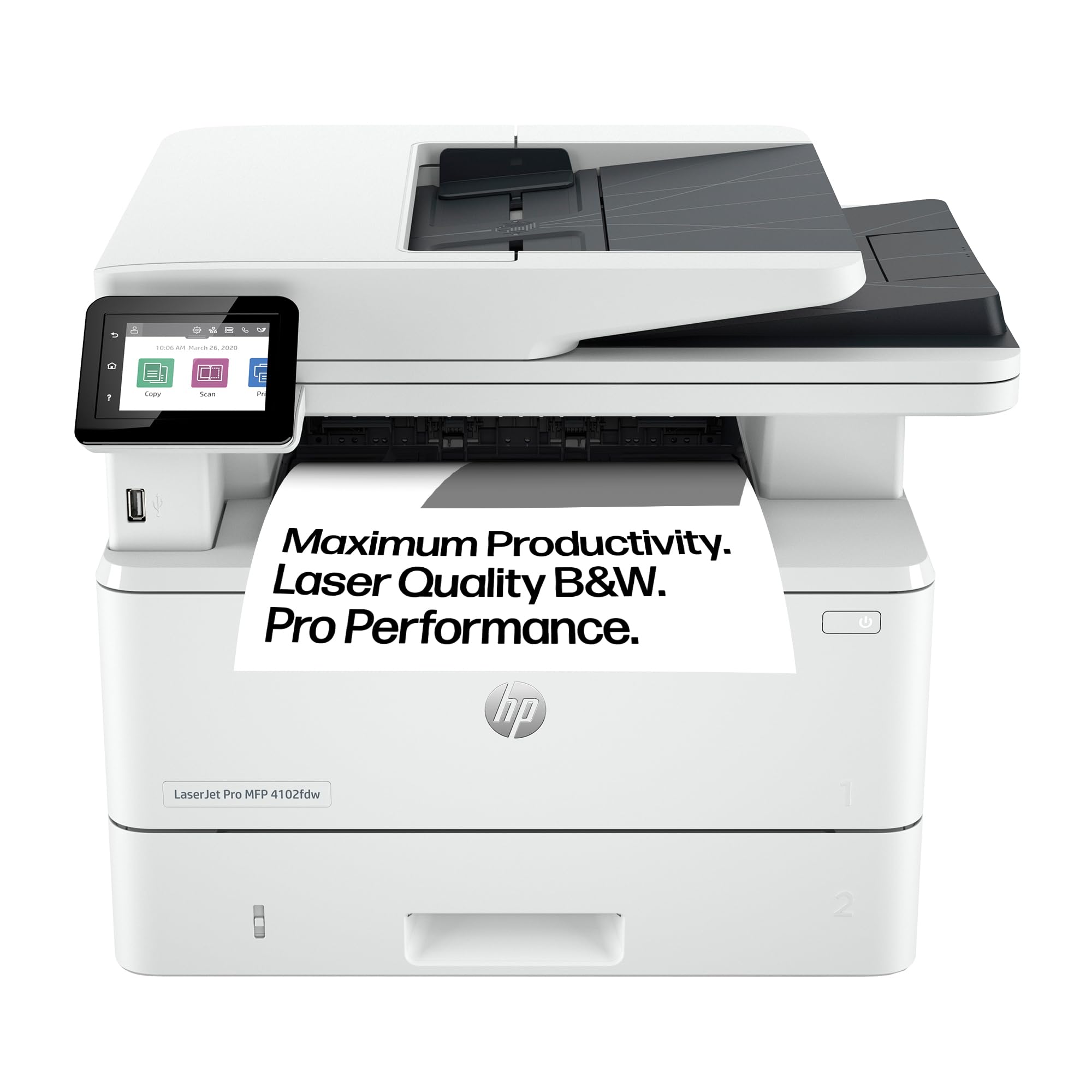 HP HP LaserJet Pro MFP 4102fdw Multifunction Laser Printer, Black/White, WiFi, Fax, Automatic Double-Sided Printing, High Print Spe