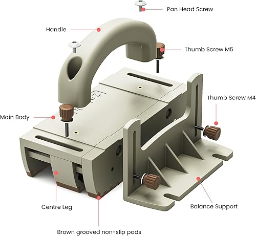 Miniatura 2 de Zebekk Bloque de empuje para sierras de mesa, mesas de router, sierras de banda y ensambladoras - Cortes seguros - Fácil de ensamblar