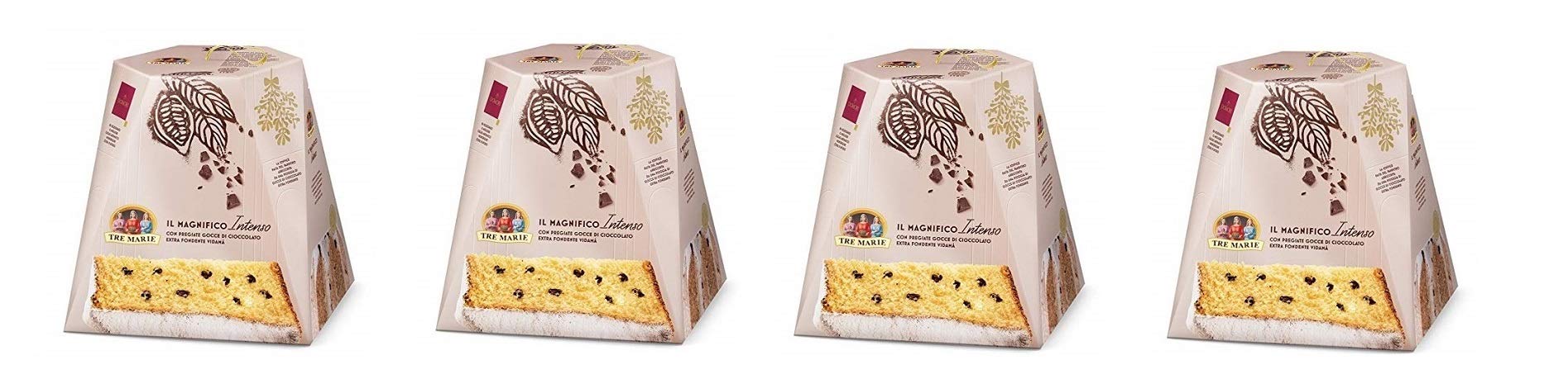 4x Tre Marie Pandoro Magnifico Intenso mit extra dunkle Schokoladenstückchen 1kg