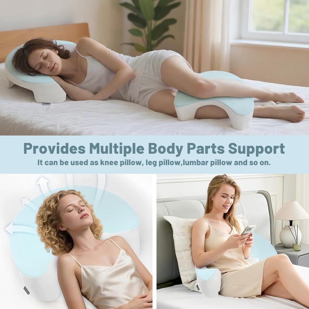 Cuscino ergonomico per chi dorme sul fianco con giromanica, cuscino cervicale per chi dorme sul fianco, cuscino ortopedico in memory foam per collo e spalle, per schiena e pancia