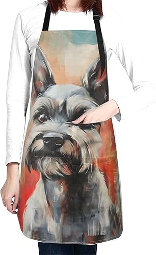 Miniatura 15 de Delantal impermeable con 2 bolsillos, delantales de chef de cocina, baberos para cocinar, hornear, pintura, jardinería, aseo Color-1
