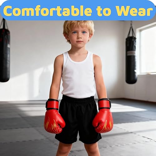 Miniatura 4 de Guantes de boxeo para niños de 3 a 8 años Shock Boy Little Tiger Tiger Picture Cartoon PU Red Black Blue Training Kickboxing