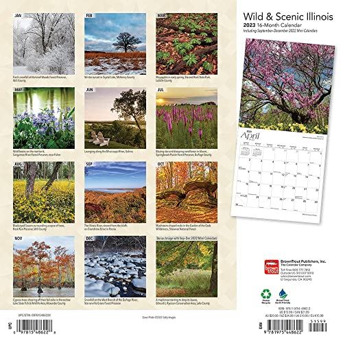 Illinois-Wild-Scenic-2023-12-x-24-Inch-Monthly-Square-Wall-Calendar-BrownTrout-USA-United-States-of-America-Midwest-State-Nature