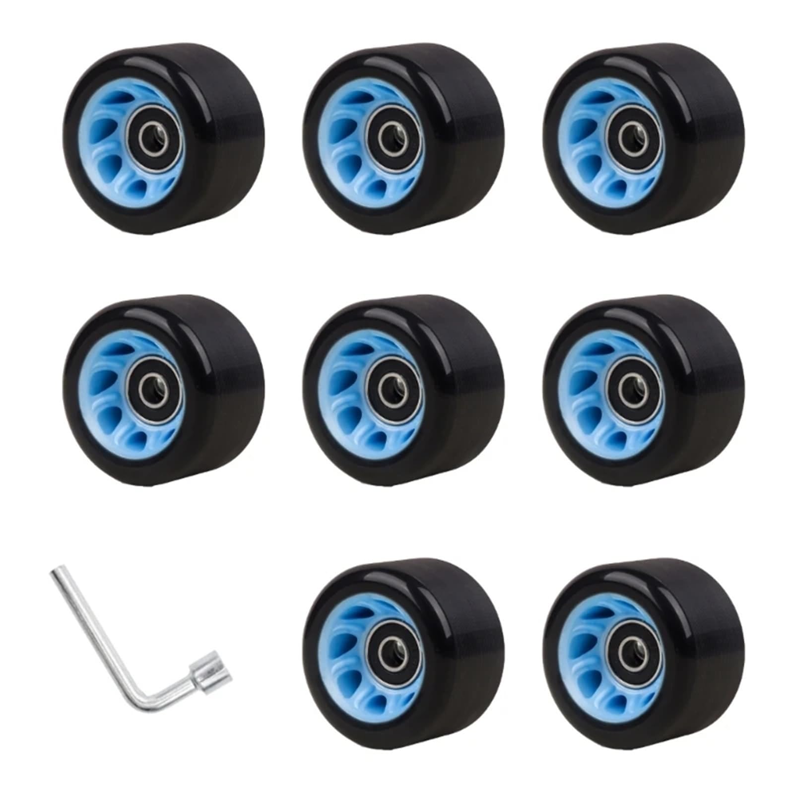 Roue de Planche à roulettes avec roulements, Ensemble de Patins à roulettes, Accessoire de Patins à roulettes à Double rangée, Roue de Remplacement for quads pour Les Parcs, Les patinoires
