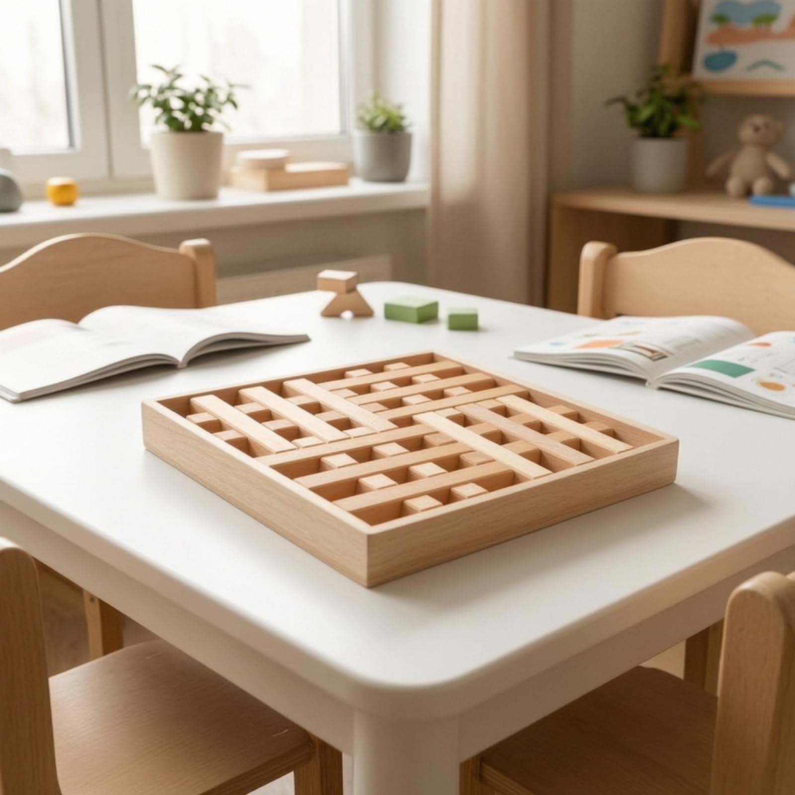 Qianly Scatola con Blocchi di Legno Metodo | Motricità Fine, Blocchi da Costruzione, per Asilo