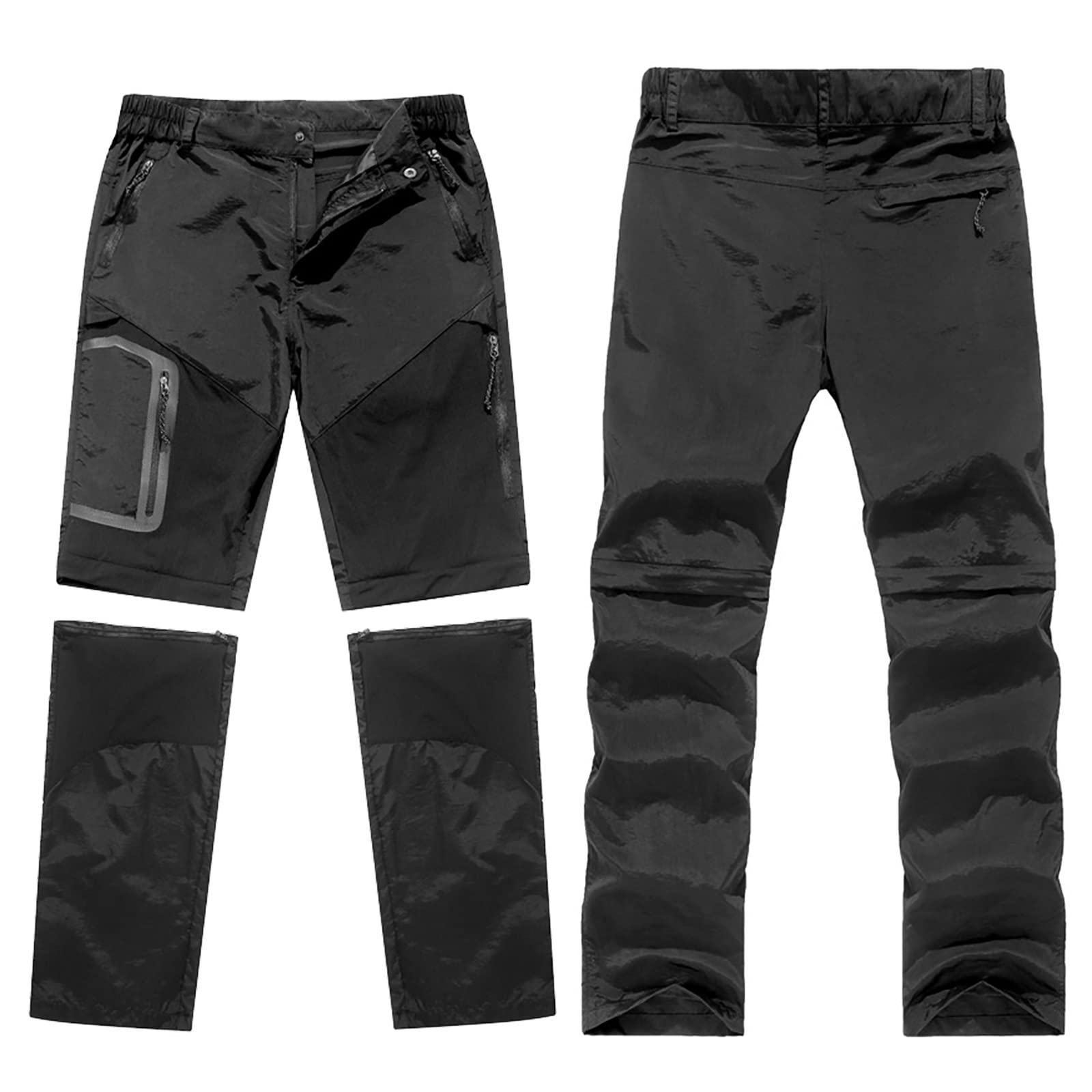 Hombre Pantalones Senderismo Trekking Impermeable Pantalones de Trabajo Montaña Secado Rápido Transpirable Aire Libre(Size:L,Color:Gris)