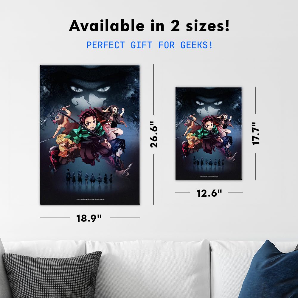 Displate Metallposter Demon Slayer - Characters Plakat - Wandbilder Anime Deko Bilder für Manga Wohnzimmer Schlafzimmer - Geschenk - Wanddeko Poster 48 cm x 67.5 cm