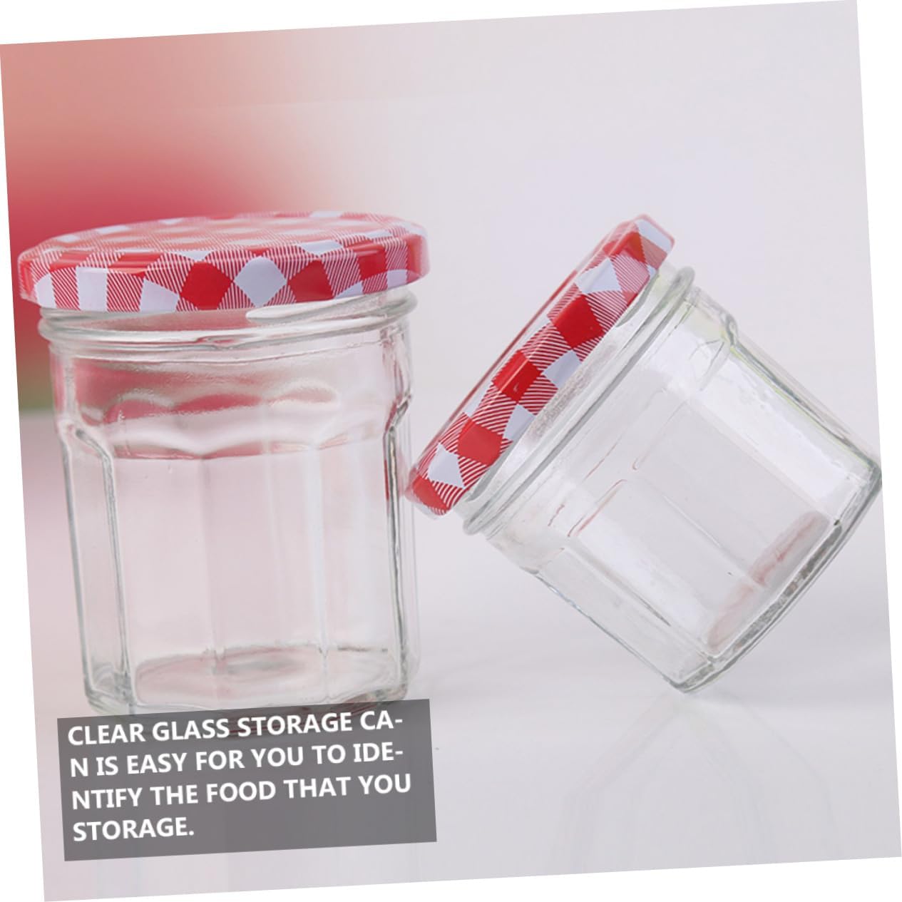 6pcs Transparent Glass Food Storage Jars Airtight Sealed Containers for Honey Sauces and Dry Foods Glass Canisters for Kitchen Organization