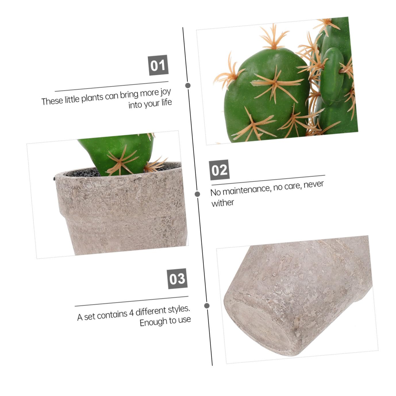 Hemobllo Set 4 Piante Grasse Finte in Plastica e Pulp, Decorazione da Tavolo Verde per Ufficio e Soggiorno Aspetto Naturale e Facilità di Cura