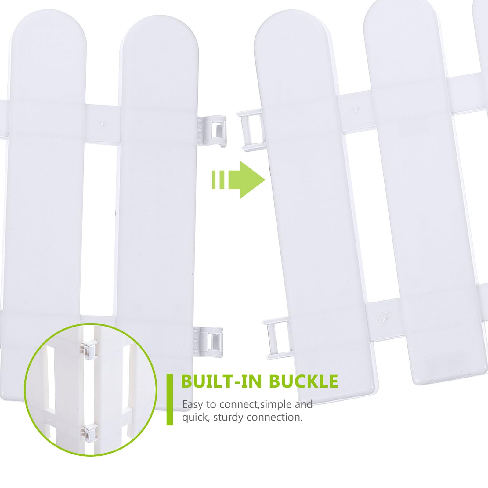 Yardenfun 5pezzi Pannelli Recinzione Giardino Bianco Testa Rotonda per Esterni Decorazione da Giardino in Plastica Bordura per Patio
