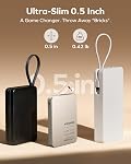 MOMAX Ultra-Slim 10000mAh Banque d'énergie portable avec intégré USB-C Câble, PD 30W Batterie de recharge rapide pour iPhone 17/16/15, iPhone air, Galaxy, Pixel (pas de sans fil, pas de foudre)