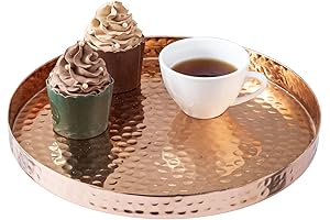 MyGift Handcrafted Copper Kitchen Serving Tray