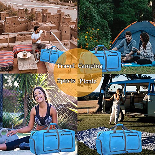 Image of Woogwin Travel Duffel Bag Large Foldable Waterproof Overnight Bag for Beach Swim Bags Pool Sports Gym