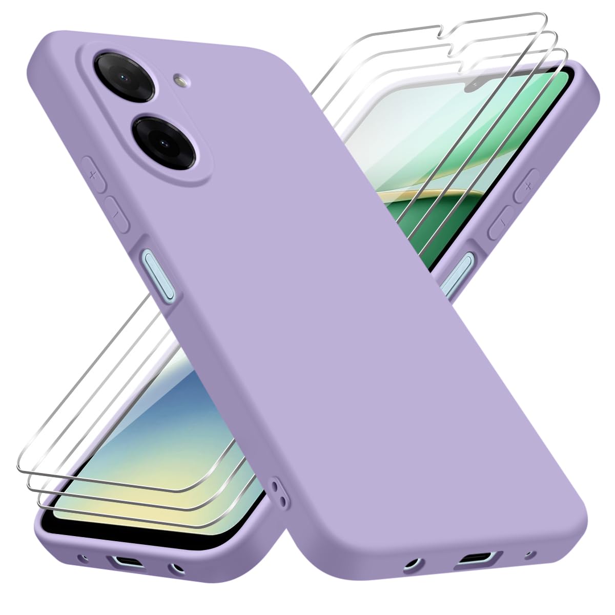 Eirltiy Coque Portefeuille Xiaomi Redmi A3 – Cuir PU Premium + Verre Trempé, Rabat Carte & Support – Noir