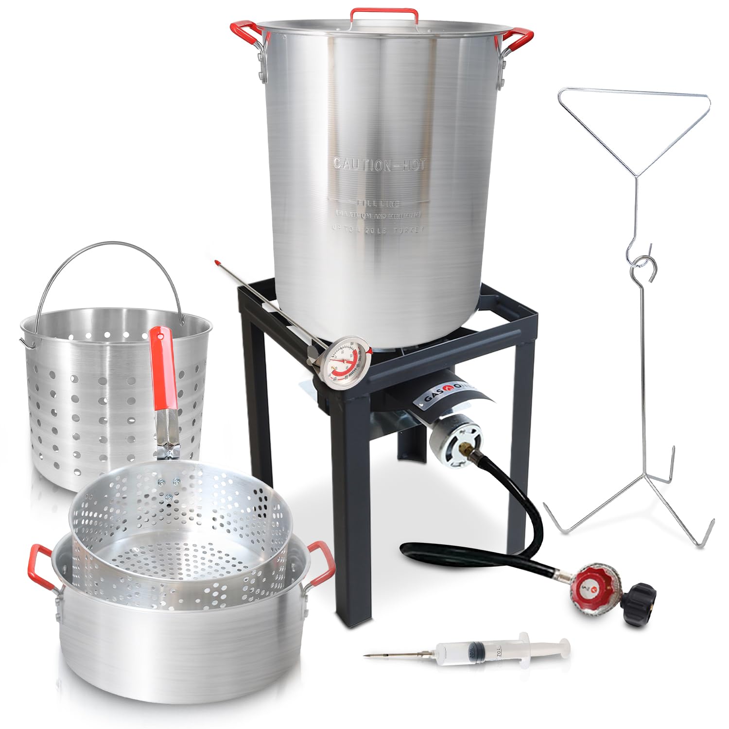 GasOne Turkey Fryer 30 QT Cooker Set and 10 QT Fish Fryer Craw Fish